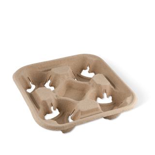 4 Cup Fibre Beverage Tray