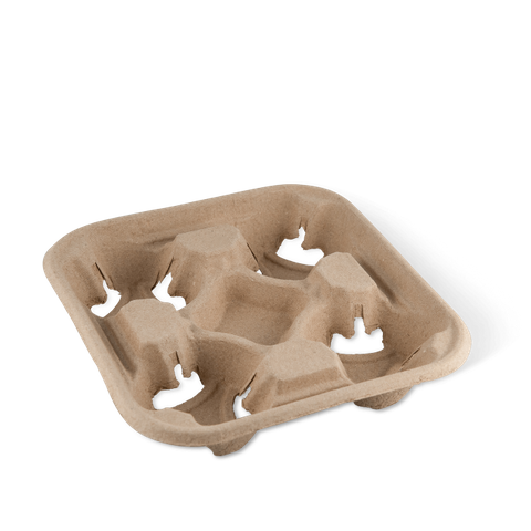 4 Cup Fibre Beverage Tray