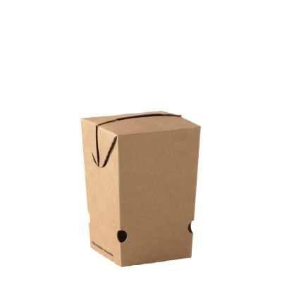 Small Hot Food Chip Box - Brown