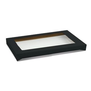 Large Black Catering Tray Window Lid