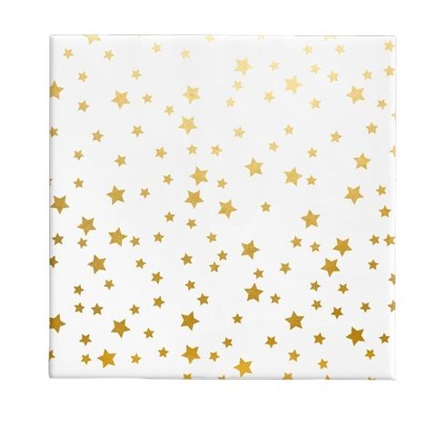 Gift Wrap - 60cm Gold Stars on White