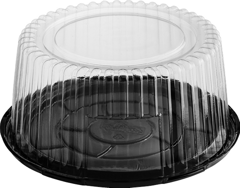 8in Black Cake Base & Clear Dome Lid