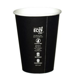 12oz Aqueous Single Wall Hot Cup - Black