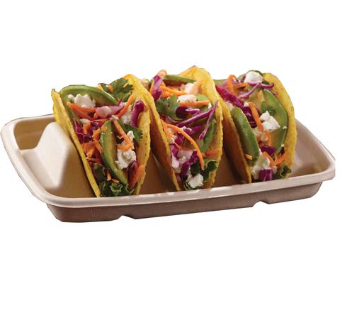 3 Compartment Sugarcane Taco Tray