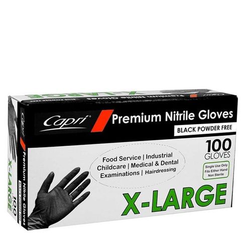 XLarge Black Nitrile Glove Powder Free
