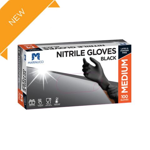 Medium Black Nitrile Glove Powder Free