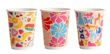 12oz (90mm) Double Hot Cup - Cafe