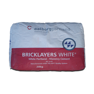 WHITE Cement - Bagged 20kg - 72 Bags per Pallet (AALBORG)
