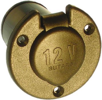 Socket 12V cig lighter flush mt round