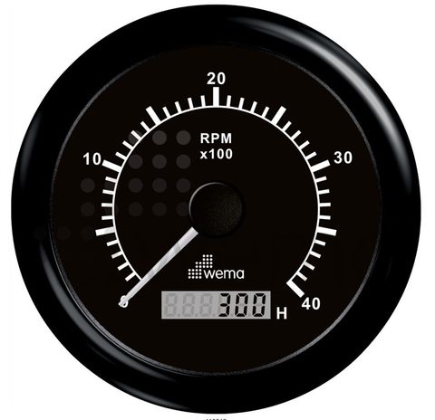 Tach-hourmeter WEMA85mm 12/24V 4000r/min
