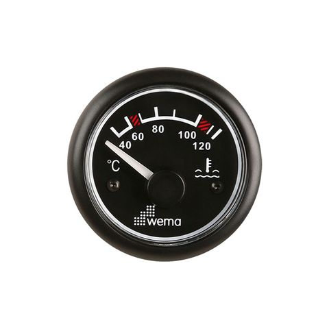 Gauge temp WEM 120deg 12/24V bk/bk