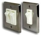 Switch light 0-I flush ss 51x63 single