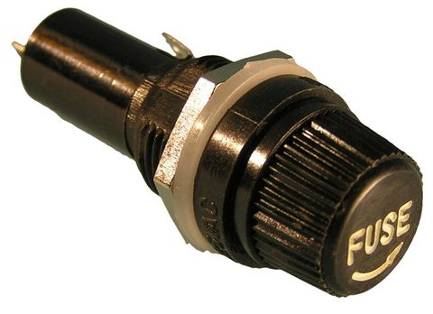 Fuseholder  3AG panel mt single knurled