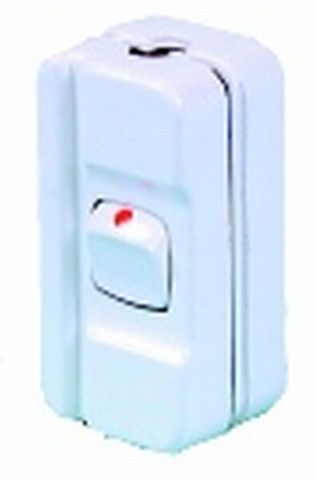 Switch cordmount DP 0-I white12V10A