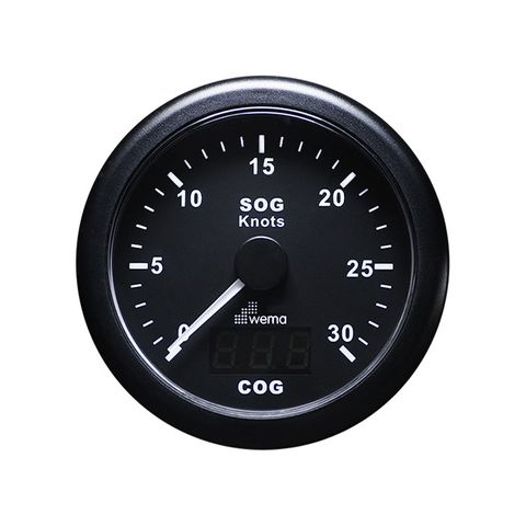 Speedometer WEM GPS d85mm 30kn bk/bk +