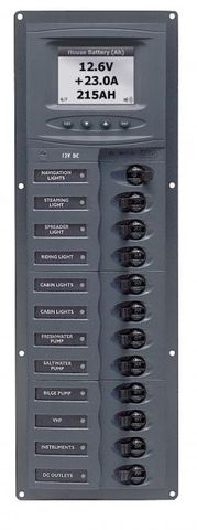 Distr panel DC12 vert anal V meter+