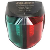 Light nav QLED blk hsng 12/24V 2nm bicol