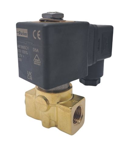 Valve gas solenoid Parker 1/4"BSP 12V +
