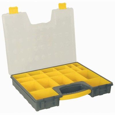 Storage box w handle 420x335mm 19 compmt