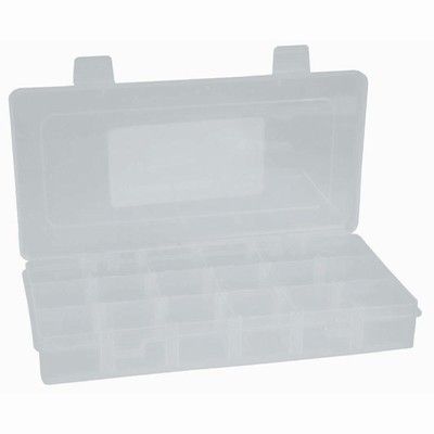 Storage box clear 230x115mm 18 compartmt