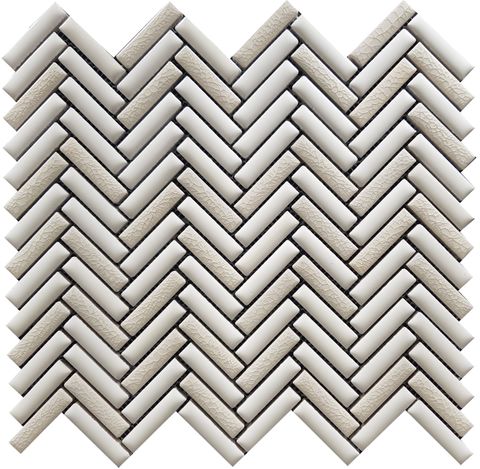 Roma, Mini Herringbone, Mix White