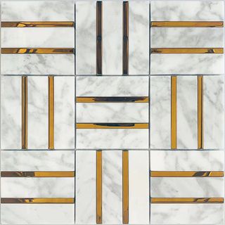 Carrara Weave, Gold Glass, Polished