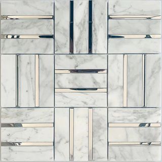 Carrara Weave, Silver Glass, Polished