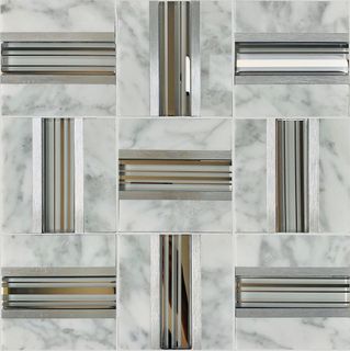 Carrara Weave, Clear Glass/Aluminium