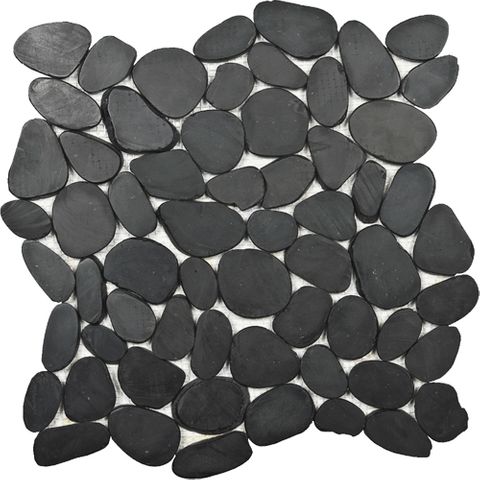 Botany Bay Pebbles, Black, Sliced