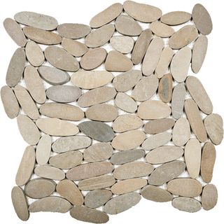 Botany Bay Pebbles, Khaki (Tan), Sliced