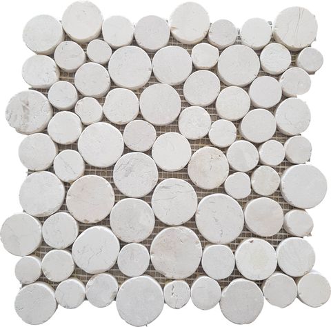 Botany Bay Pebbles, White, Coin