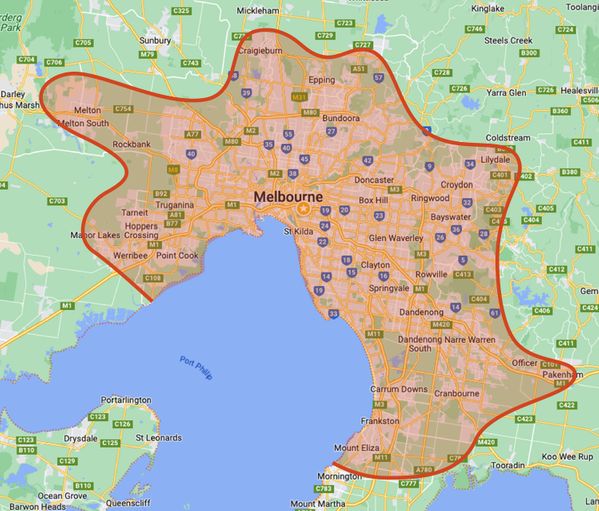 Melbourne Delivery Map