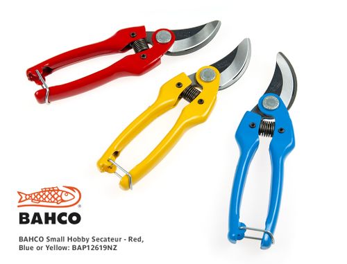 Bahco Small Hobby Secateur (each) - Red, Blue, Green & Yellow (was BAP12619NZ)