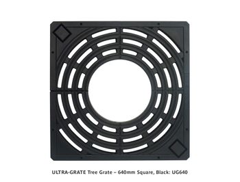 ULTRA-GRATE Tree Grate – 640mm Square, Black