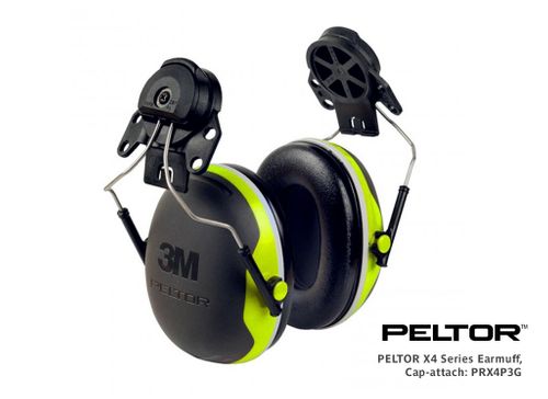 PELTOR X4 Series Earmuff, Cap-attach