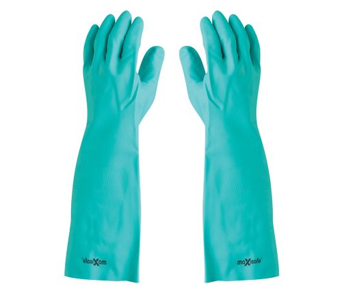 Maxisafe 45cm Green Nitrile Chemical Gloves - Medium