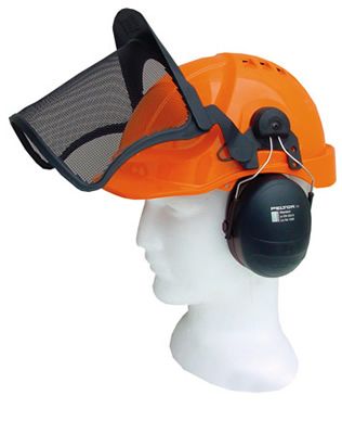 Airflow Orange Helmet Complete With Peltor Mesh & Muffs