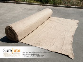 SureJute Mat, 770gsm - 1.83m x 25m Roll - 6 Slits per m2, Hessian Wrapped