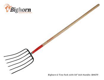 Bighorn 6 Tine Manure Fork with 54 Inch Ash Handle