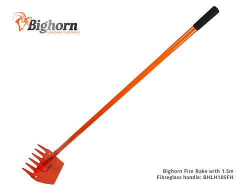 Bighorn Fire Rake with 1,500mm Long Fibreglass Handle (was BHLH105H)