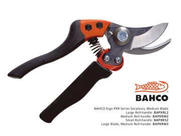 Bahco Ergo Roll Handle Secateur, Medium, Large Blade