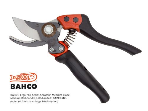 BAHCO Ergo Roll Hdl. Secateur, M, Left-handed, Medium Blade