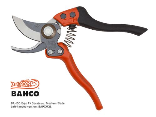 BAHCO Ergo Secateur, Med. Left-handed, Medium Blade