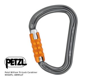 PETZL William Alloy Carabiner, Tri-Lock M36ATL