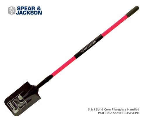 S&J Solid Core Fibreglass Handled Post Hole Shovel