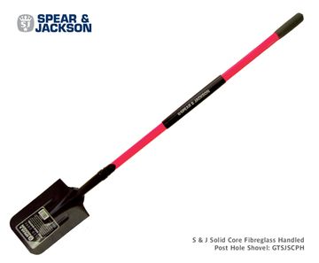 S & J Solid Core Fibreglass Handled Post Hole Shovel