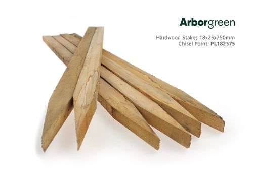 Hardwood Stakes 18x25x750mm, Chisel Point