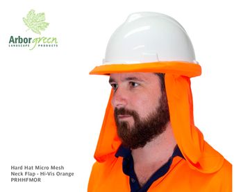 Hard Hat Micro Mesh Neck Flap - Hi-Vis Orange