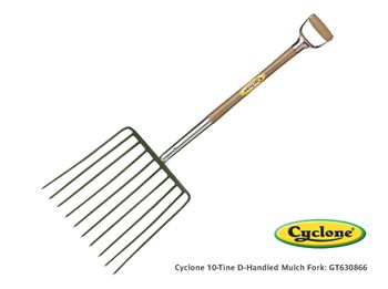 Cyclone 10 Tine D-Handled Mulch & Bark Fork