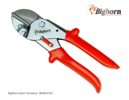 BIGHORN Anvil Secateur (Red Handle)
